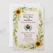 Elegant Rustic Floral Wedding Invitation Kaart (Voorkant)
