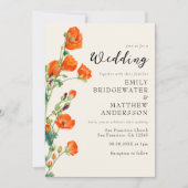 Elegant Rustic Floral Wedding Invitation Kaart (Voorkant)