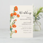Elegant Rustic Floral Wedding Invitation Kaart (Staand voorkant)