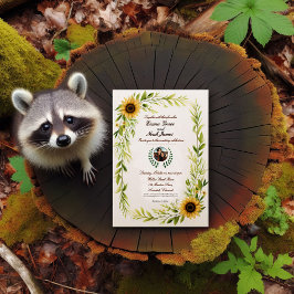 Elegant Rustic Floral Wedding Invitation Kaart