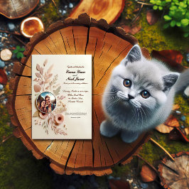 Elegant Rustic Floral Wedding Invitation Kaart