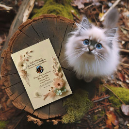 Elegant Rustic Floral Wedding Invitation Kaart