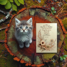 Elegant Rustic Floral Wedding Invitation Kaart