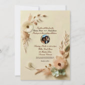 Elegant Rustic Floral Wedding Invitation Kaart (Voorkant)