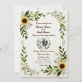 Elegant Rustic Floral Wedding Invitation Kaart (Voorkant)
