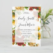 Elegant Rustic Floral Wedding Invitation Kaart (Staand voorkant)