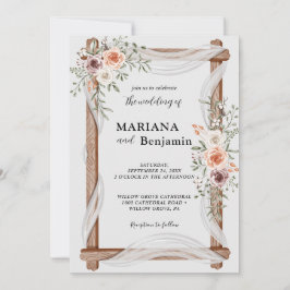 Elegant Rustic Floral Wedding Kaart