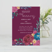 Elegant Rustic floral Wedding Kaart (Staand voorkant)