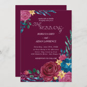 Elegant Rustic floral Wedding Kaart (Voorkant / Achterkant)