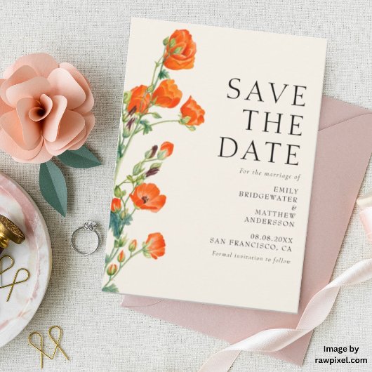 Elegant Rustic Floral Wedding Save The Date