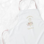 Elegant Rustic Floral Whisk Schort<br><div class="desc">Aangepast ontworpen schort met elegante,  rustige floral whisk-design met gepersonaliseerde naam.</div>