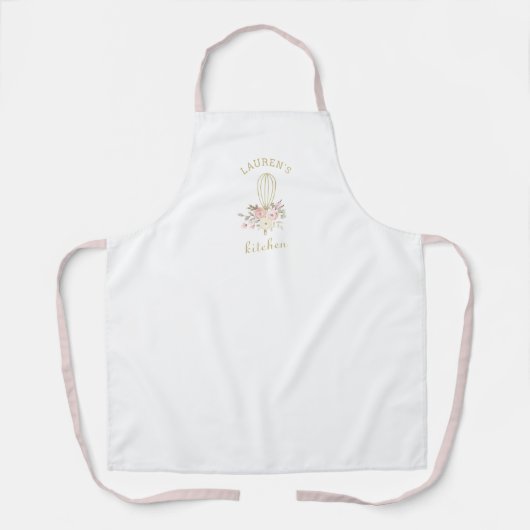 Elegant Rustic Floral Whisk Schort (Voorkant)