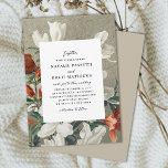 Elegant Rustic Florals Terracotta Sinaasappel Wedd Kaart<br><div class="desc">Deze prachtige, elegante trouwuitnodiging bevat een schilderij van appelbloemen in terracotta oranje, wit en groen boven een bijbelse canvas/burlap achtergrond in beige. De rug is een passende lichte beige, maar de kleur kan worden aangepast, indien gewenst. Voor informatie over het ontwerp of het product kunt u mij (Tracey) raadplegen op...</div>