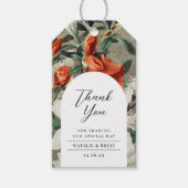 Elegant Rustic Florals Terracotta Wedding Favor Cadeaulabel (Voorkant)