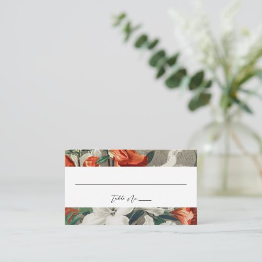 Elegant Rustic Florals Terracotta Wedding Plaatskaartje (Staand voorkant)