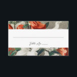 Elegant Rustic Florals Terracotta Wedding Plaatskaartje<br><div class="desc">Deze mooie trouwescortkaarten zijn voorzien van  geverfde bloemen in terracotta oranje,  wit,  en groen boven een burlap look background. De achterzijde van de kaart is lichtbeige maar kan aan om het even welke kleur worden aangepast.</div>