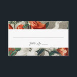 Elegant Rustic Florals Terracotta Wedding Plaatskaartje<br><div class="desc">Deze mooie trouwescortkaarten zijn voorzien van  geverfde bloemen in terracotta oranje,  wit,  en groen boven een burlap look background. De achterzijde van de kaart is lichtbeige maar kan aan om het even welke kleur worden aangepast.</div>