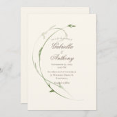 Elegant Rustic Foilage Leaves Greenery Wedding Kaart (Voorkant / Achterkant)