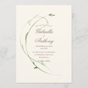 Elegant Rustic Foilage Leaves Greenery Wedding Kaart