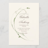 Elegant Rustic Foilage Leaves Greenery Wedding Kaart (Voorkant)