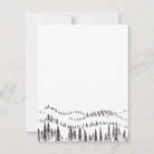 Elegant Rustic Forest Mountain Sketch Wedding Kaart (Achterkant)