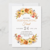 Elegant Rustic Friendsgiving Feast Dinner Kaart (Voorkant)