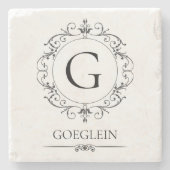 Elegant Rustic - Gepersonaliseerd Stenen Onderzetter (Voorkant)
