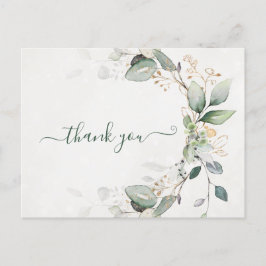 Elegant Rustic Gold Greenery Eucalyptus Modern Briefkaart