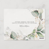 Elegant Rustic Gold Greenery Eucalyptus Modern Briefkaart (Achterkant)