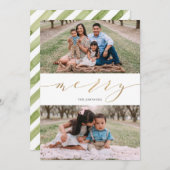 Elegant Rustic Gold Script Calligraphy Feestdagenkaart (Voorkant / Achterkant)