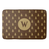Elegant Rustic Gold Tree Monogram Badmat (Voorkant)