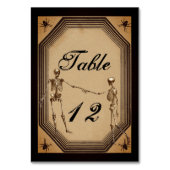 Elegant Rustic Gothic Deco Skeletons Tabelnummers Kaart (Voorkant)