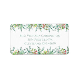 Elegant Rustic Green Eucalyptus Floral Waterverf Etiket