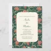 Elegant Rustic Green Floral All-in-One Wedding Kaart (Voorkant)