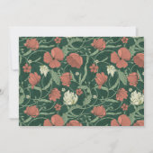 Elegant Rustic Green Floral Couples Shower Kaart (Achterkant)