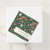 Elegant Rustic Green Floral Custom Wedding Bedankjes Labels (In situ)