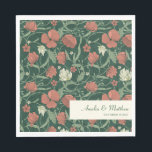 Elegant Rustic Green Floral Custom Wedding Servet<br><div class="desc">Elegant Rustic Green Floral Custom Wedding Napkins</div>