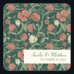 Elegant Rustic Green Floral Custom Wedding Vierkante Sticker<br><div class="desc">Elegant Rustic Green Floral Custom Wedding Square Sticker</div>