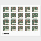 Elegant Rustic Green Floral Custom Wedding Vierkante Sticker (Vel)