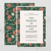 Elegant Rustic Green Floral Winter Wedding Kaart (Voorkant / Achterkant)