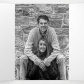 Elegant Rustic Green & Gold Eucalyptus Wedding Drieluik Kaart (Binnenkant midden)