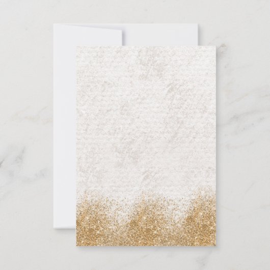 Elegant Rustic  Green Gold RSVP Kaartje (Achterkant)