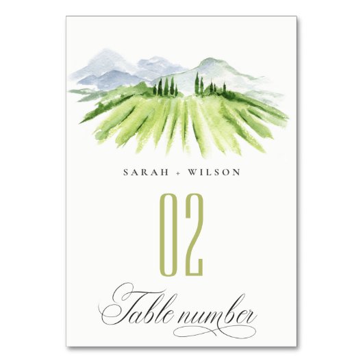 Elegant Rustic Green Winery Vineyard Wedding Kaart (Achterkant)
