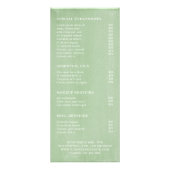 Elegant Rustic Greenery Beauty Salon-prijslijst Reclamekaart (Achterkant)