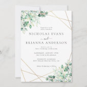 Elegant Rustic Greenery Eucalyptus Leaves Wedding Kaart (Voorkant)