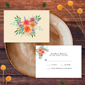Elegant Rustic Greenery Floral Botanical RSVP Kaartje