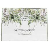 Elegant Rustic Greenery Foilage Names Wedding Groot Cadeauzakje (Achterkant)