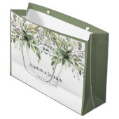 Elegant Rustic Greenery Foilage Names Wedding Groot Cadeauzakje (Voorkant Gekanteld)