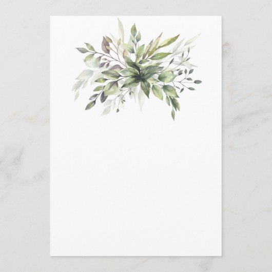 Elegant Rustic Greenery Foilage Wedding Kaart (Achterkant)