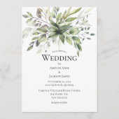 Elegant Rustic Greenery Foilage Wedding Kaart (Voorkant)